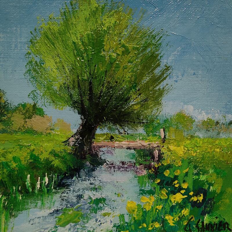Pintura Le petit pont por Sannier Daniel | Pintura Impressionism Paisajes Aceite
