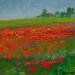 Gemälde Coquelicots en Picardie von Sannier Daniel | Gemälde Impressionismus Landschaften Öl