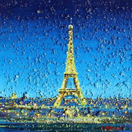Painting Paris la nuit by Dessapt Elika | Painting Impressionism Acrylic, Sand