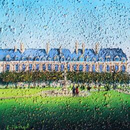 Gemälde La place des Vosges von Dessapt Elika | Gemälde Impressionismus Acryl, Sand