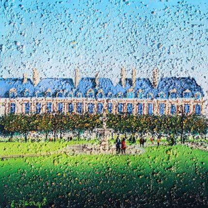 Painting La place des Vosges by Dessapt Elika | Painting Impressionism Acrylic, Sand