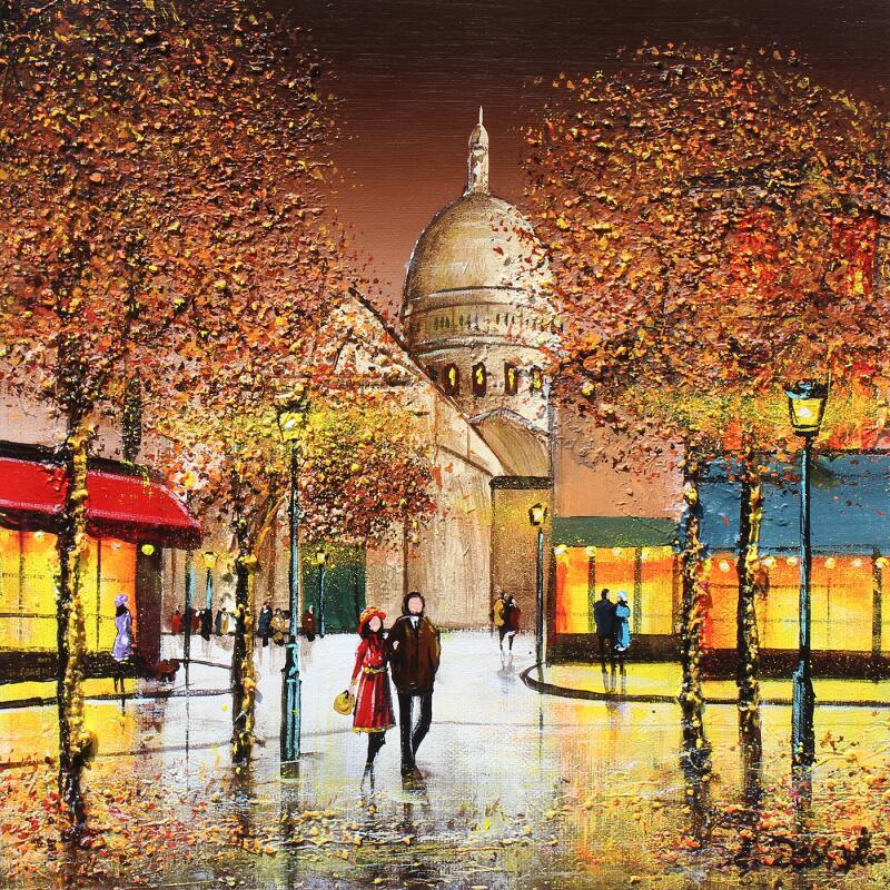 Painting La Place du Tertre - Paris by Dessapt Elika | Painting Impressionism Acrylic Sand