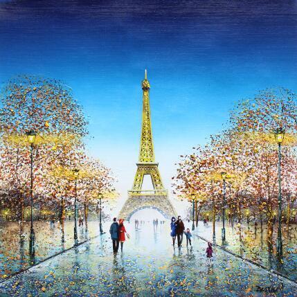 Peinture Il était une fois à Paris par Dessapt Elika | Tableau Impressionnisme Acrylique, Sable