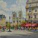 Painting Paris, Notre-Dame vue de la place St Michel  by Decoudun Jean charles | Painting Figurative Urban Watercolor