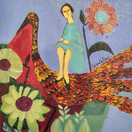 Painting Flying in my dreams by Sundblad Silvina | Painting Naive art Acrylic, Pastel