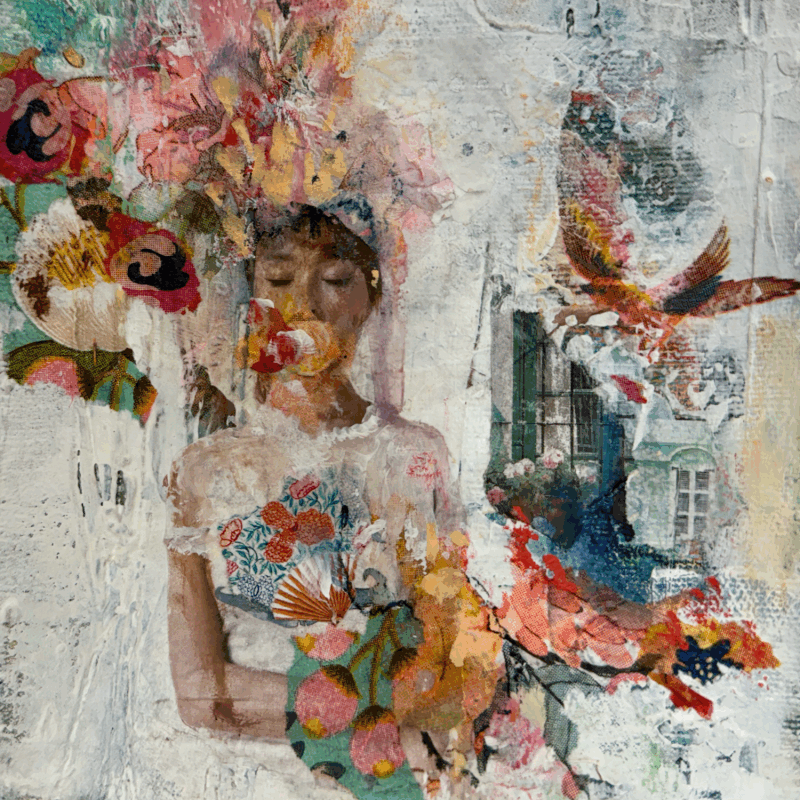 Painting La liberté des mots by Bergeron Marie-Josée | Painting Abstract Acrylic Gluing