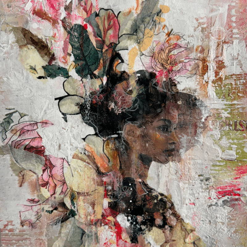 Peinture Les doubles par Bergeron Marie-Josée | Tableau Abstrait Acrylique Collage