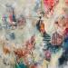 Peinture Toujours plus haut par Bergeron Marie-Josée | Tableau Abstrait Acrylique Collage