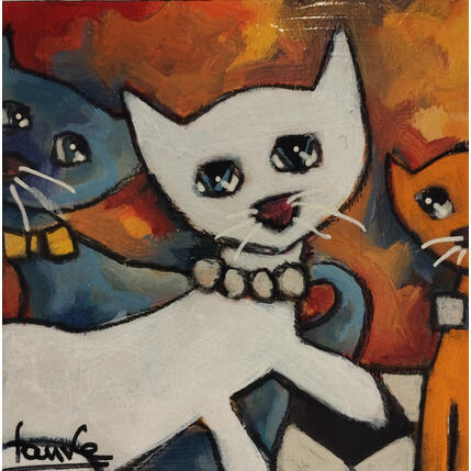 Painting Blanche au yeux bleus  by Fauve | Painting Figurative Acrylic Life style