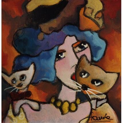 Painting Mes chatons by Fauve | Painting Figurative Acrylic Animals, Life style