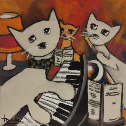 Peinture La musique dans la peau par Fauve | Tableau Figuratif Acrylique, Huile Scènes de vie