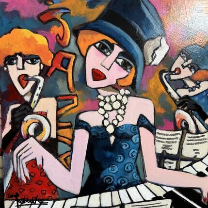 Peinture Soirée musicale par Fauve | Tableau Figuratif Acrylique Musique, Scènes de vie