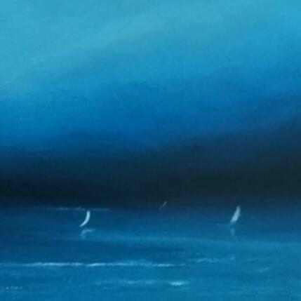 Painting Bleu profond 2 by Le Guével Frédéric | Painting Figurative Oil Marine