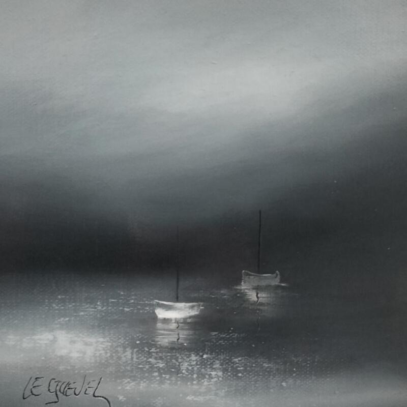 Pintura Une île  por Le Guével Frédéric  | Pintura Figurativo Marine Aceite