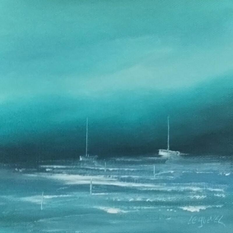 Peinture Au large  par Le Guével Frédéric  | Tableau Figuratif Marine Huile