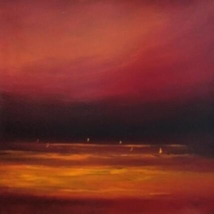 Painting Régate de nuit  by Le Guével Frédéric  | Painting Figurative Oil Marine