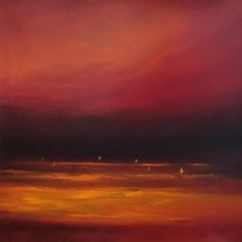 Gemälde Régate de nuit  von Le Guével Frédéric  | Gemälde Figurativ Marine Öl