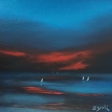 Painting Crépuscule en mer  by Le Guével Frédéric  | Painting Figurative Oil Marine