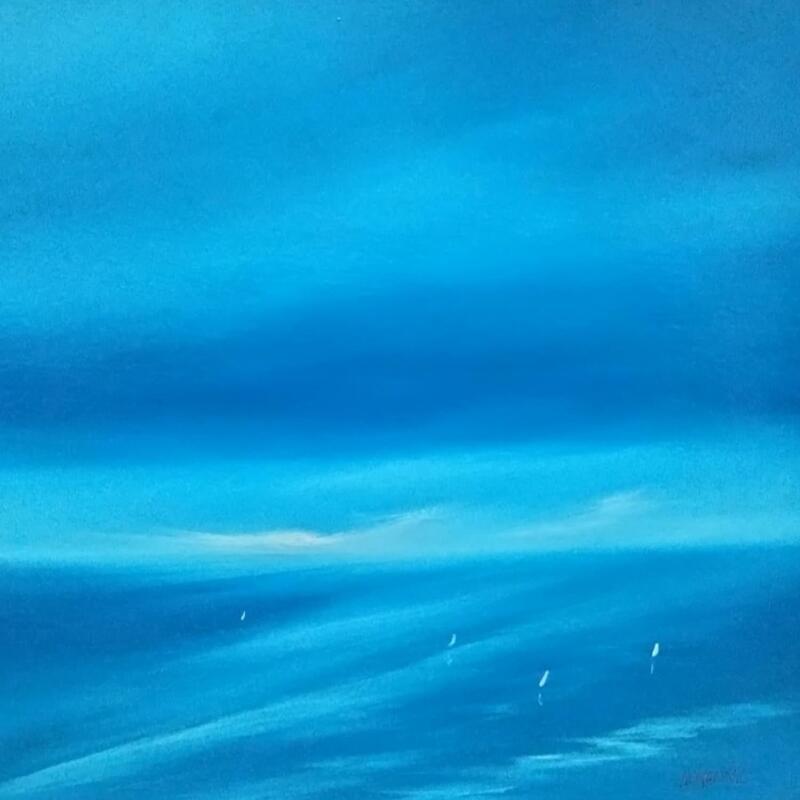 Pintura Vue de haut  por Le Guével Frédéric  | Pintura Figurativo Marine Aceite