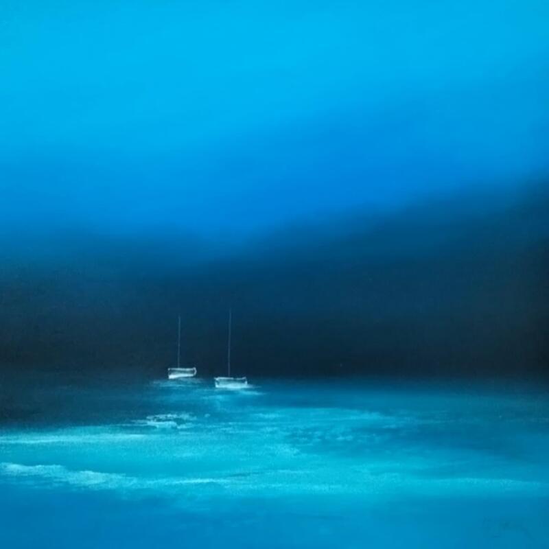 Painting Bleu profond by Le Guével Frédéric | Painting Figurative Marine Oil
