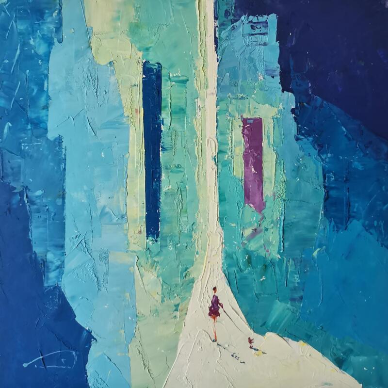 Peinture La robe violette par Tomàs | Tableau Abstrait Société Scènes de vie Huile