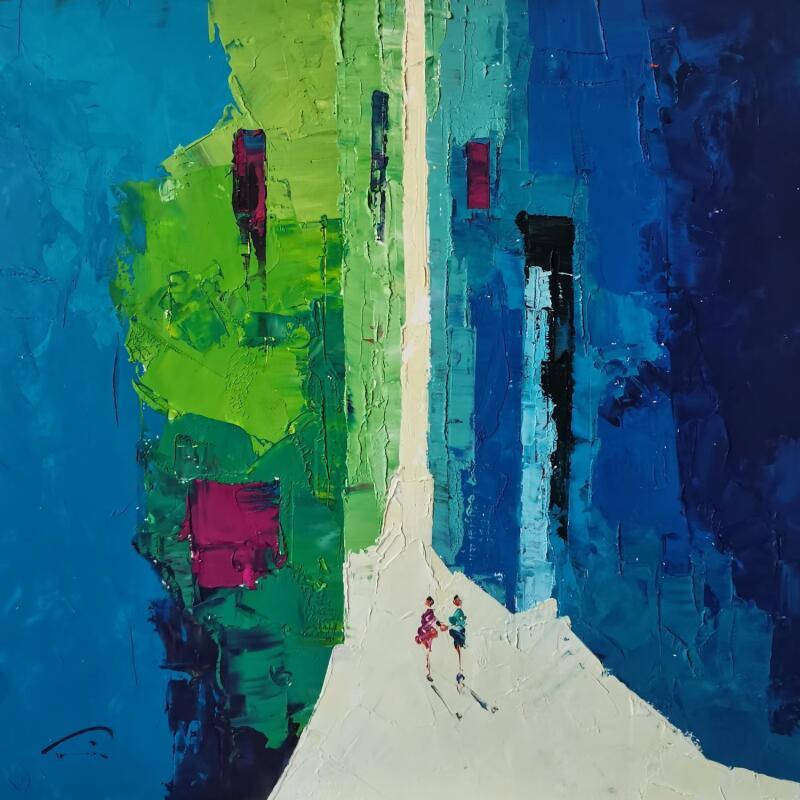 Peinture Toi et moi  par Tomàs | Tableau Abstrait Société Urbain Huile