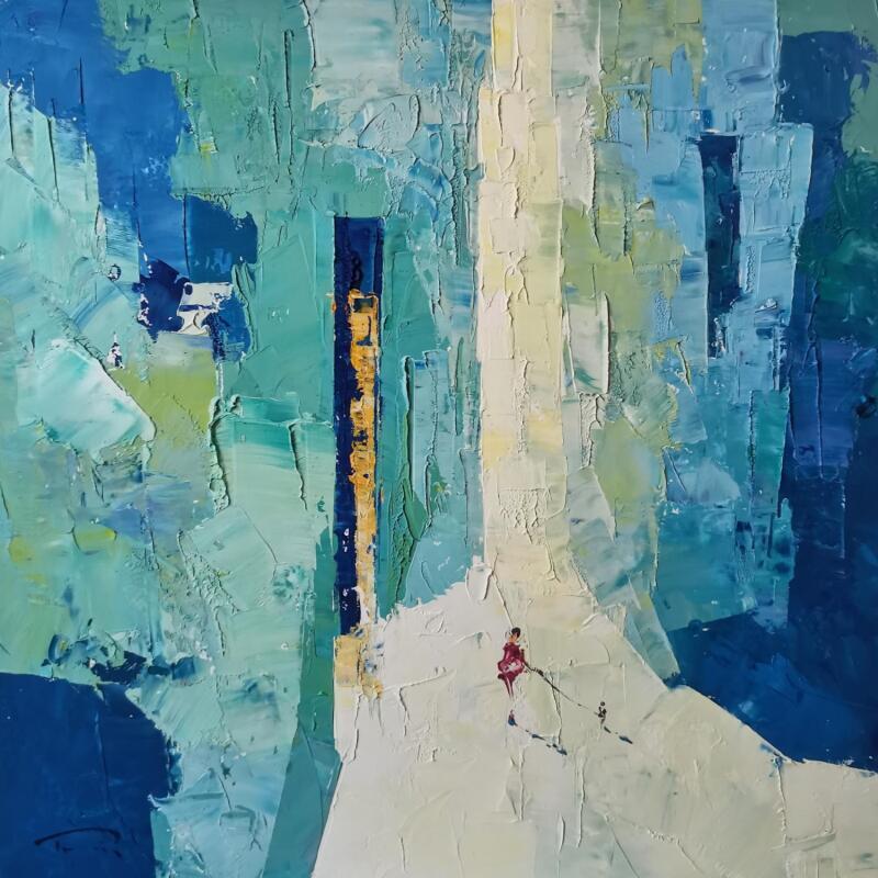 Pintura La pausa por Tomàs | Pintura Impressionism Urbano Life style Aceite