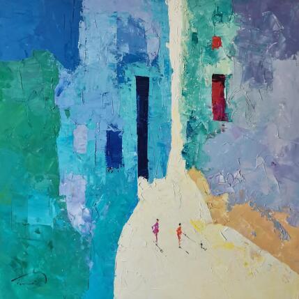 Peinture Bleus de mer par Tomàs | Tableau Impressionnisme Huile