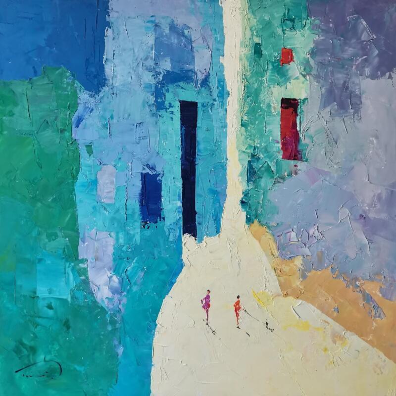 Pintura Bleus de mer por Tomàs | Pintura Impressionism Aceite