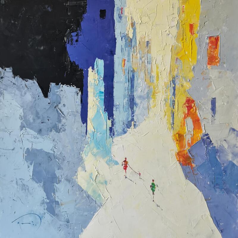 Gemälde Hiver à Paris von Tomàs | Gemälde Impressionismus Urban Öl