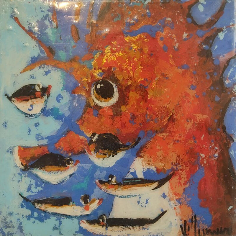 Painting Caballo mojo de mars by Villanueva Puigdelliura Natalia | Painting Figurative