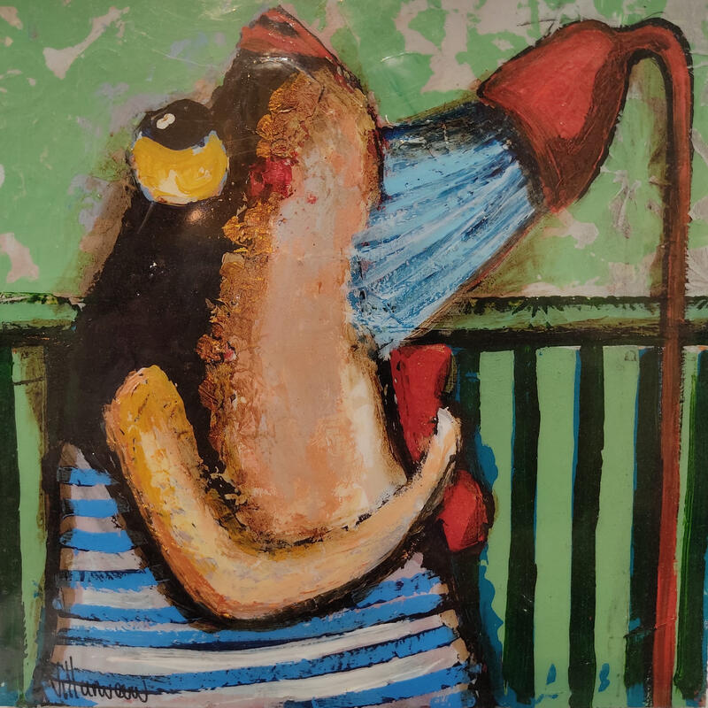 Painting Ducha salada by Villanueva Puigdelliura Natalia | Painting Figurative