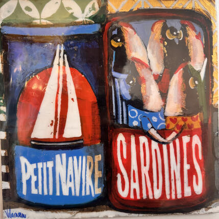 Pintura Latas de sardinas  por Villanueva Puigdelliura Natalia | Pintura Figurativo