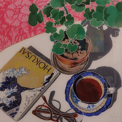 Painting Katsushika regardait les ombres by Auriol Philippe | Painting Figurative Acrylic, Plexiglass, Posca Still-life