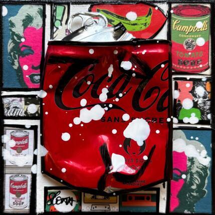 Peinture POP COKE (banane) par Costa Sophie | Tableau Pop-art Acrylique, Collage, Upcycling Icones Pop