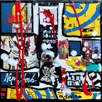 Peinture Tribute to Basquiat (black) par Costa Sophie | Tableau Pop-art Acrylique, Collage, Upcycling Icones Pop