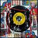 Peinture POP VINYLE (jaune) par Costa Sophie | Tableau Pop-art Icones Pop Acrylique Collage Upcycling