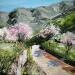 Peinture Le chemin des amandiers. par Rey Ewa | Tableau Figuratif Paysages Acrylique