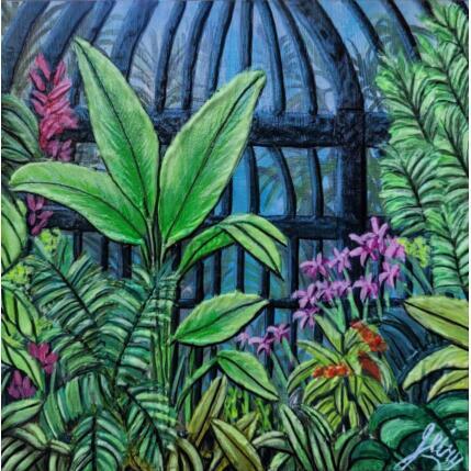 Peinture oasis par Geiry | Tableau Matiérisme