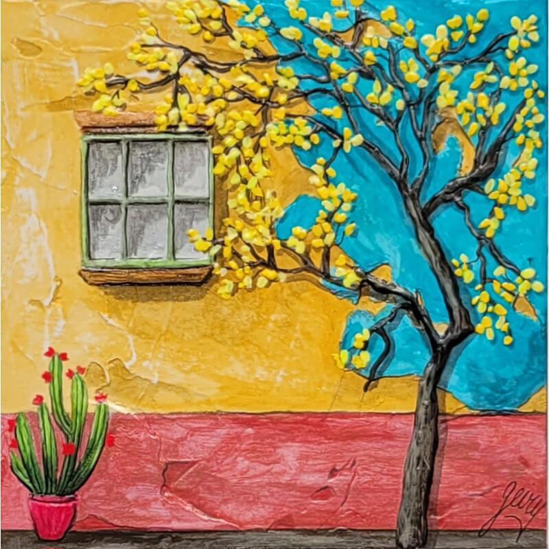 Peinture CASA par Geiry | Tableau Matiérisme Paysages Pigments Poudre de marbre