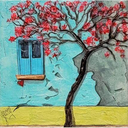 Painting LUMIERE MEXICAINE  by Geiry | Painting Subject matter Marble powder, Pigments, Wood