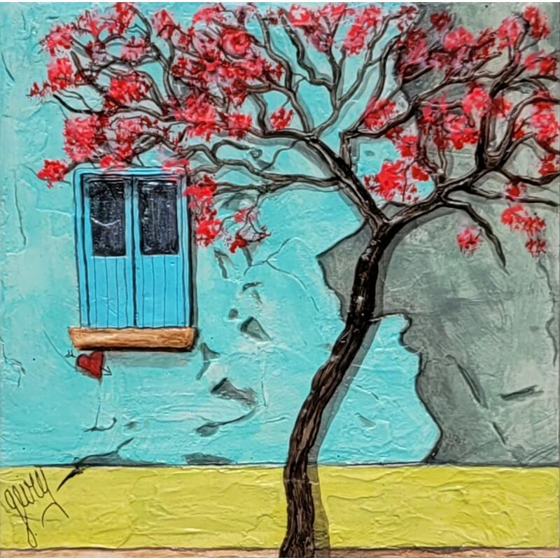 Painting LUMIERE MEXICAINE  by Geiry | Painting Subject matter Wood Pigments Marble powder