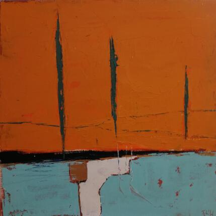 Painting PASSER A L'ORANGE by L'huillier Françis | Painting Abstract Oil Landscapes