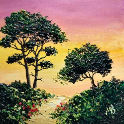 Peinture Printemps en fin de journée par Blandin Magali | Tableau Figuratif Huile Paysages