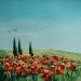 Gemälde Joyeux coquelicots von Blandin Magali | Gemälde Figurativ Landschaften Öl