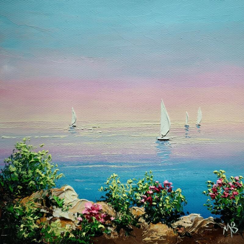 Gemälde Un soir rose von Blandin Magali | Gemälde Figurativ Landschaften Öl