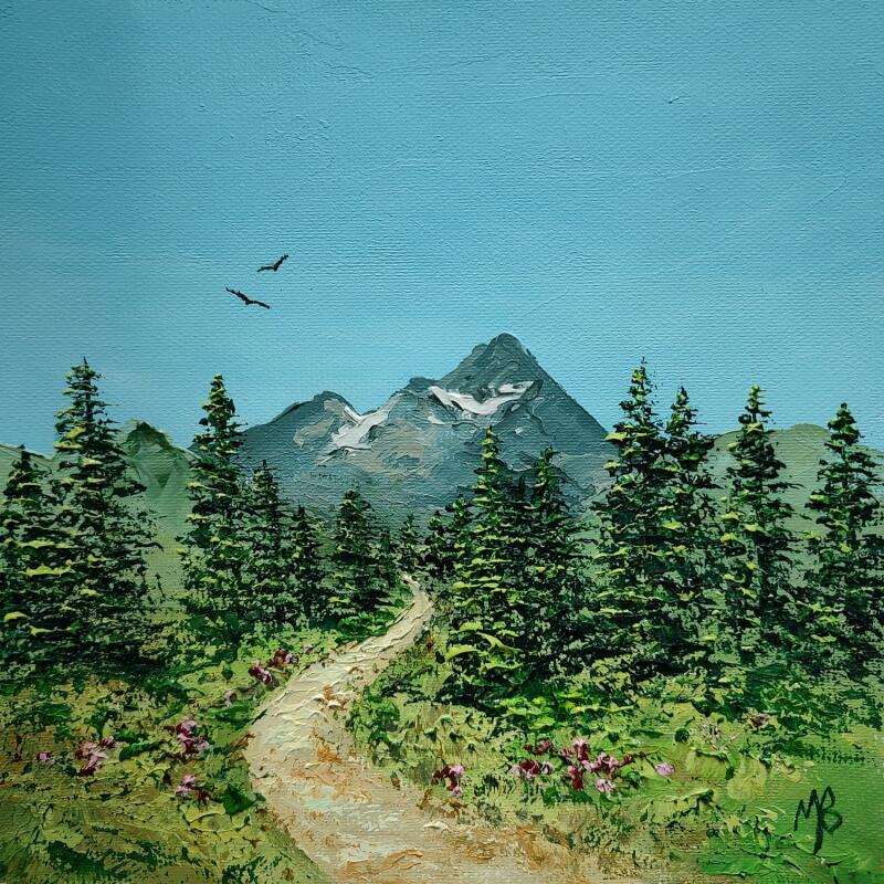 Gemälde Randonnée estivale von Blandin Magali | Gemälde Figurativ Landschaften Öl