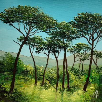 Gemälde Les pins du sud von Blandin Magali | Gemälde Figurativ Öl Landschaften, Pop-Ikonen