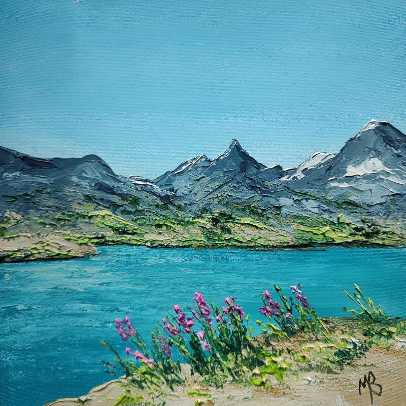 Gemälde Lac d'altitude von Blandin Magali | Gemälde Figurativ Landschaften Öl