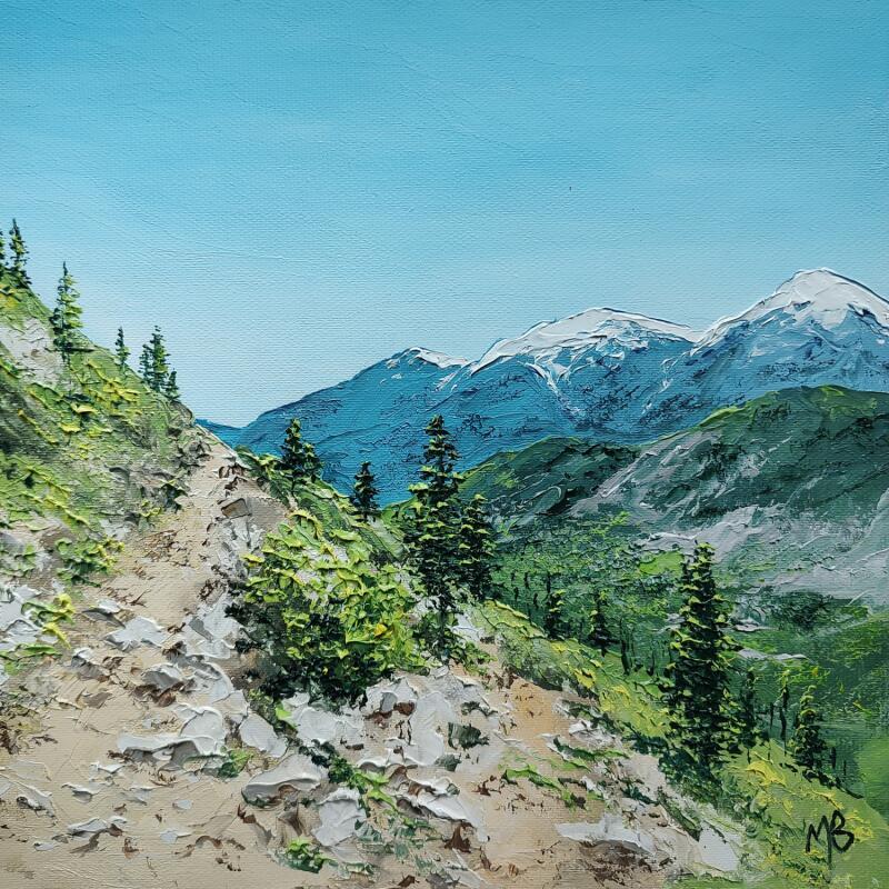 Gemälde Dans la montagne protégée von Blandin Magali | Gemälde Figurativ Landschaften Öl